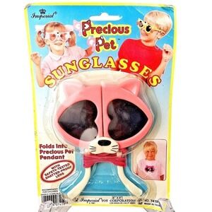 Rare VTG 80s ‎ Imperial Toy Precious Pet Cat Kid Sunglasses Deadstock